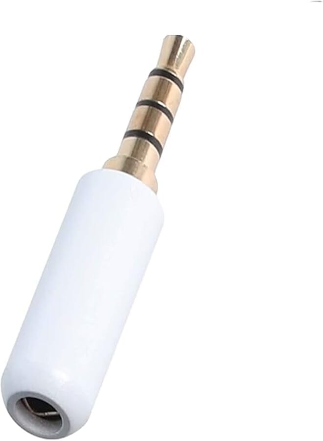 Keendex 2006 audio headphone jack connector, 3.5 mm - white